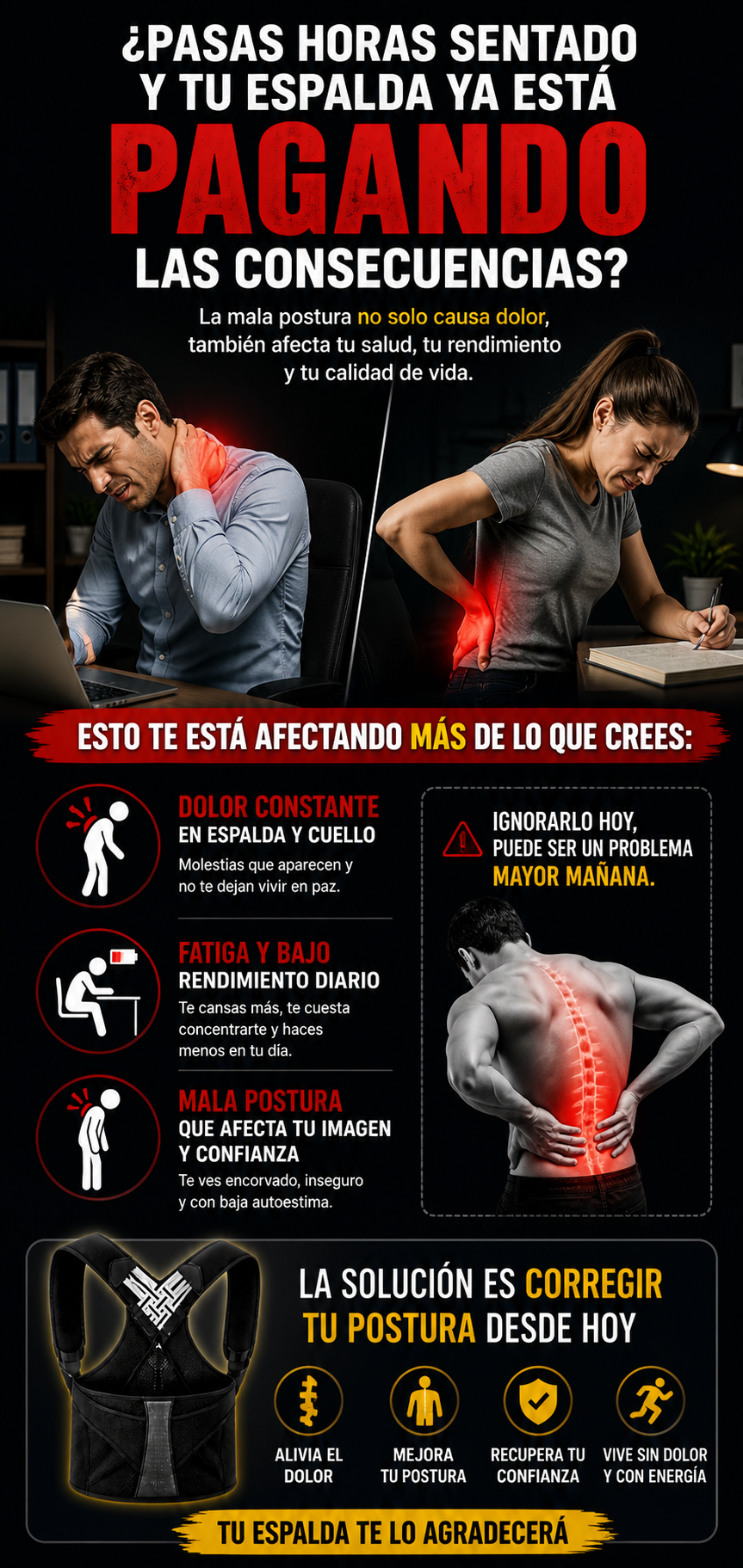 Corrector De Postura Ortopédico Posturex Pro